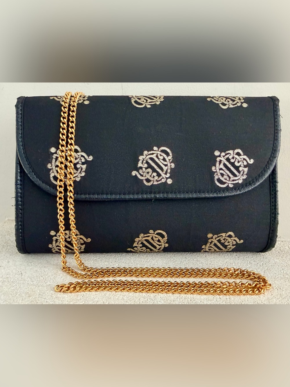 CHRISTIAN DIOR Vintage Diorissimo Monogram Chain Shoulder Clutch Bag